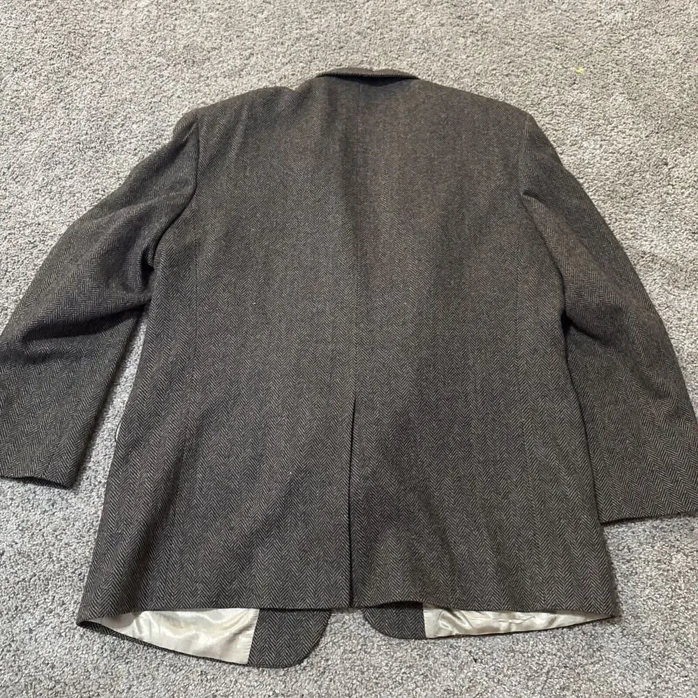 Oscar de la Renta Men's Brown Sport Coat 46R Blazer Jacket Merino Wool Lambswool